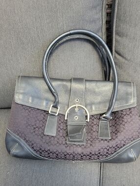 Classic Black Patterned Satchel Handbag